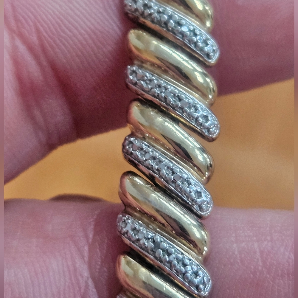 Elegant Gold and Sterling Silver Women's Bracelet Marked 925 - Picture 2 of 9